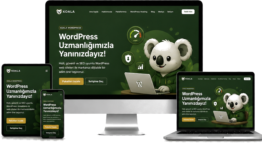 Koala WordPress ekranları