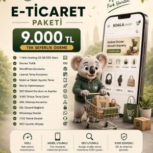 Koala WordPress E-Ticaret Paketi, uygun fiyatlı ve güvenli online satış çözümü.